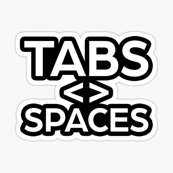 Artikel-Vorschau von Debatte „Tabs vs. Leerzeichen“, designt und verkauft von Office Geek Shop.