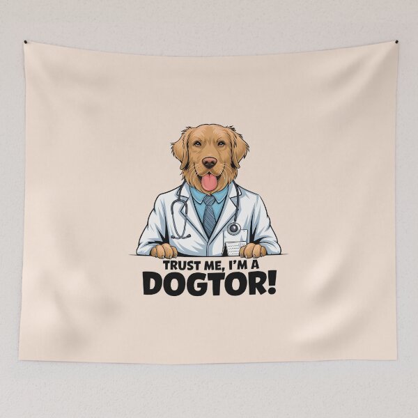 Item preview, Trust me im a dogtor funny golden retriever designed and sold by FriendlyLlama.