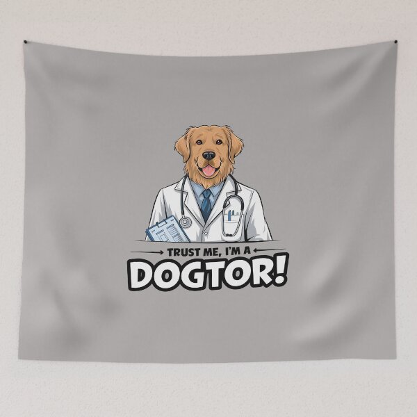 Item preview, Trust me im a dogtor funny golden retriever designed and sold by FriendlyLlama.