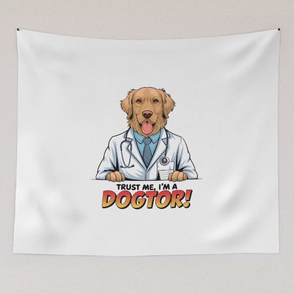 Item preview, Trust me im a dogtor funny golden retriever designed and sold by FriendlyLlama.