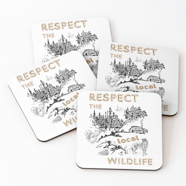 Item preview, Respect The Local Wildlife, | Gift For Nature/Animal/Forest/Hiking/Camping Lover | Rustic Retro Mountain/Bear/Wolf/Deer Graphic, designed and sold by Matrixstore.