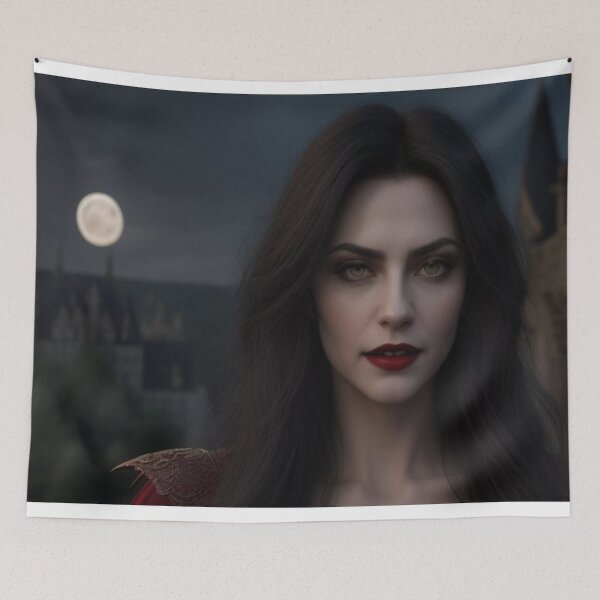 Item preview, Vampire Gothic Girl Behind Moon designed and sold by highplacidity.