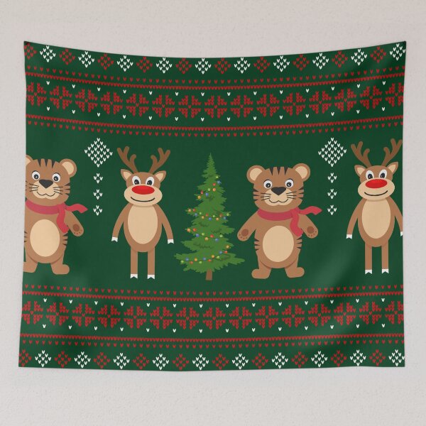 Item preview, Cute Christmas Animals Pattern Design designed and sold by PNGShop.