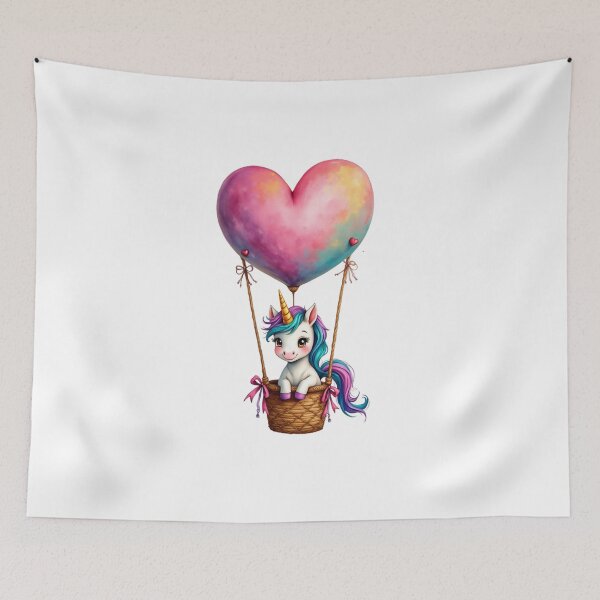 Item preview, unicorn in heart balloon designed and sold by jkrphoto.