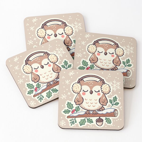 Item preview, Winter Owl with Earmuffs and Snowflakes | Festive Holiday Art designed and sold by ArtbyPriscilla.