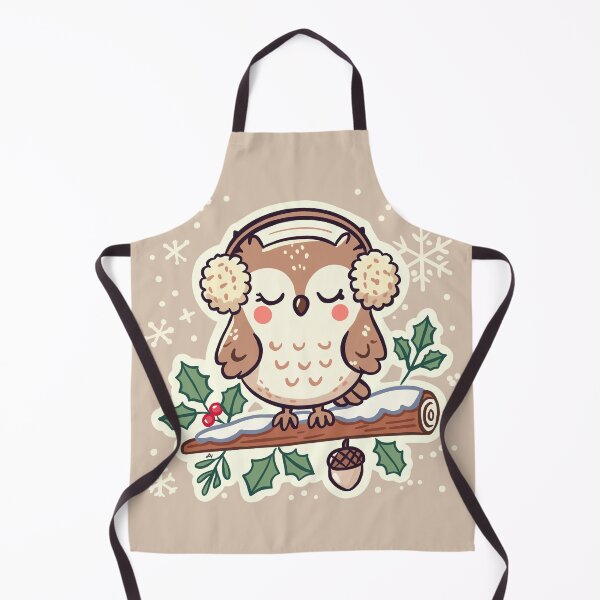 Item preview, Winter Owl with Earmuffs and Snowflakes | Festive Holiday Art designed and sold by ArtbyPriscilla.