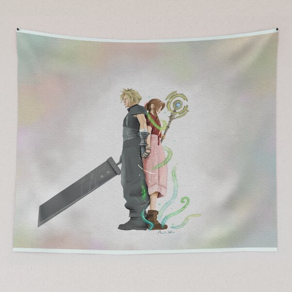 Item preview, Cloud and Aerith intertwined hands, final fantasy 7 Rebirth designed and sold by Acoustic9cetra.