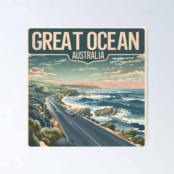 Item preview, Great Ocean Road Retro Poster 2 designed and sold by AstroRisq.