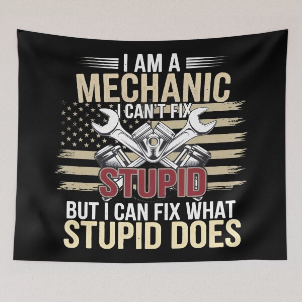 Item preview, Mechanic Humor Fixing Stupid Auto Repair Enthusiast designed and sold by VividBoldMerch.