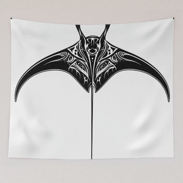 Item preview, Manta Ray Black and White Tribal Tattoo 1 designed and sold by AstroRisq.