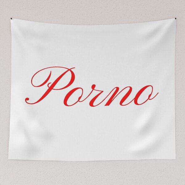 Item preview, The word PORNO in RED CURSIVE designed and sold by SirJavier.