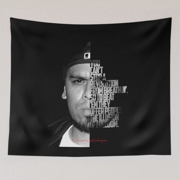 Item preview, Immortal Technique Portrait with Lyric Typography designed and sold by Enea Kelo.