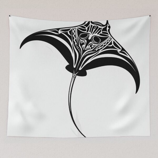 Item preview, Manta Ray Black and White Tribal Tattoo 3 designed and sold by AstroRisq.