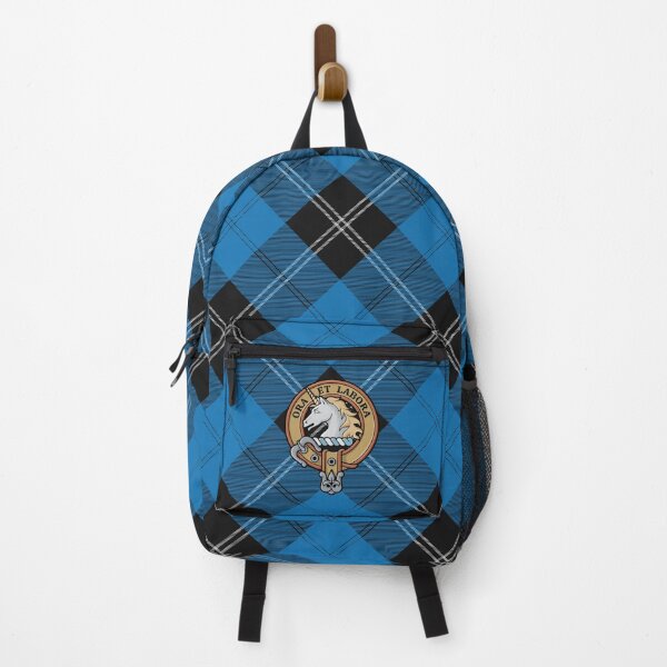 Item preview, Clan Ramsay Crest over Blue Hunting Tartan designed and sold by sifis.