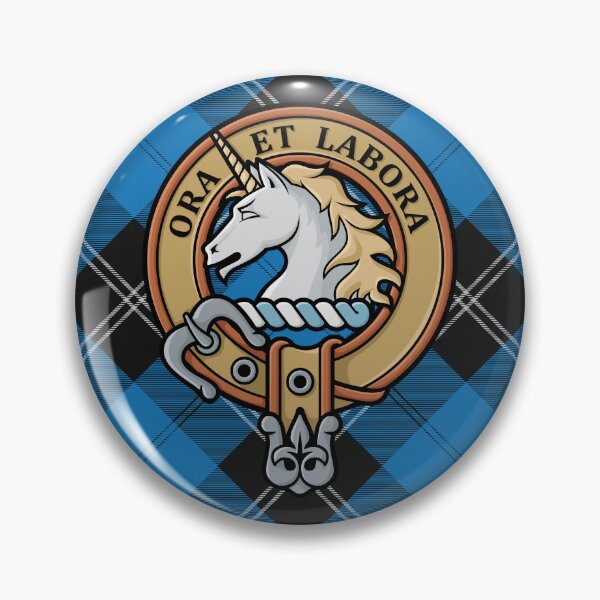 Item preview, Clan Ramsay Crest over Blue Hunting Tartan designed and sold by sifis.