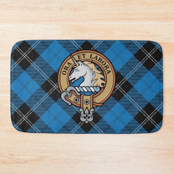Item preview, Clan Ramsay Crest over Blue Hunting Tartan designed and sold by sifis.