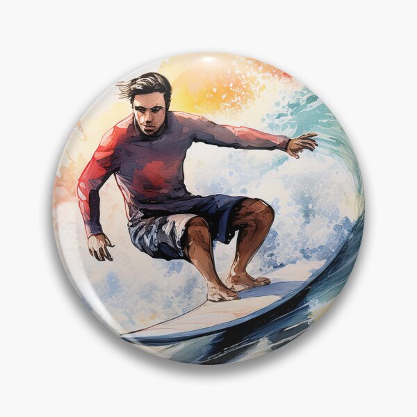 Item preview, A surfer riding a large wave, captured in a dynamic and colorful illustration designed and sold by homydesign.