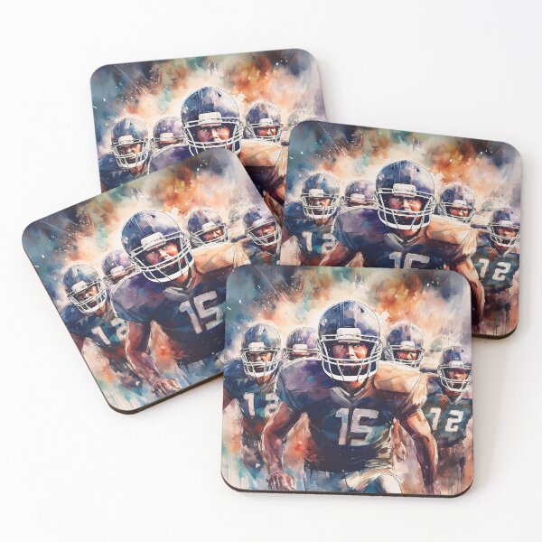 Item preview, Football players in action, wearing blue uniforms designed and sold by homydesign.