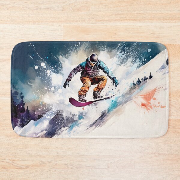 Item preview, A snowboarder in a jacket and helmet descends a snowy mountain designed and sold by homydesign.
