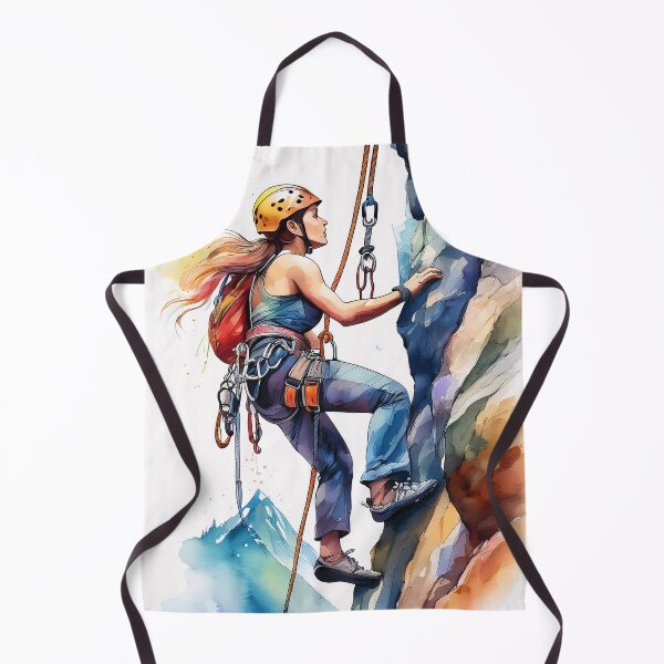 Item preview, A climber ascends a rugged rock face, equipped with safety gear and a helmet, showcasing the thrill and challenge of rock climbing designed and sold by homydesign.