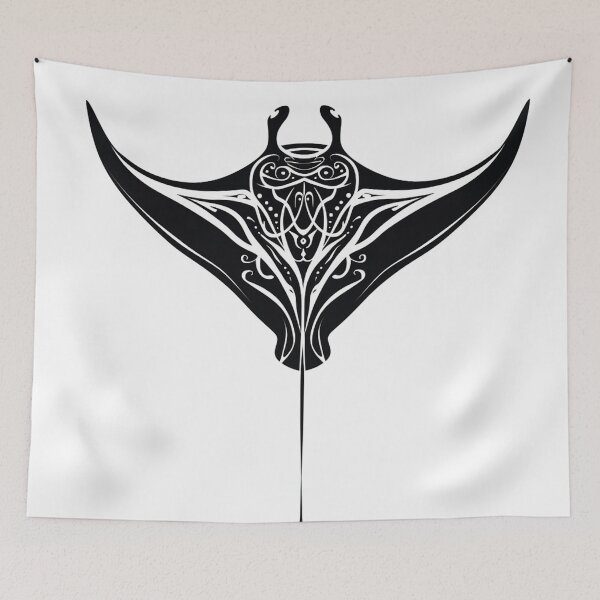 Item preview, Manta Ray Black and White Tribal Tattoo 6 designed and sold by AstroRisq.