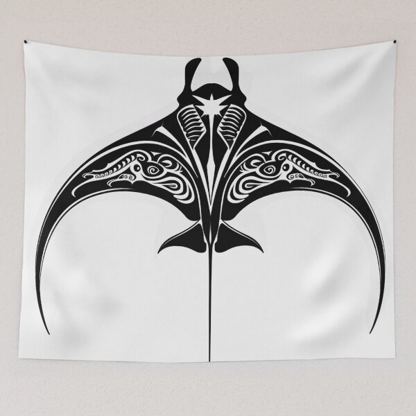 Item preview, Manta Ray Black and White Tribal Tattoo 7 designed and sold by AstroRisq.