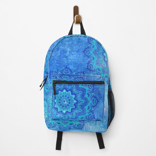 Item preview, Winter Floral Garden Mandala Ocean Blue Lotus Detailed Mandala with Intricate Patterns designed and sold by cosmiccircles01.