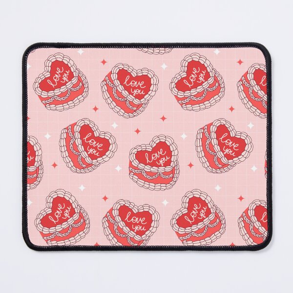 Item preview, Pink Heart-Shaped Valentine Cake, I Love You Vintage Cake designed and sold by newburyboutique.