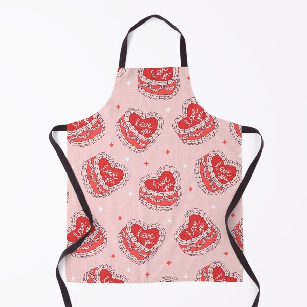 Item preview, Pink Heart-Shaped Valentine Cake, I Love You Vintage Cake designed and sold by newburyboutique.
