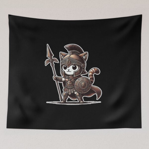 Item preview, Kawaii Spartan Cat Standing and Armed designed and sold by lAnJefurtifeu.