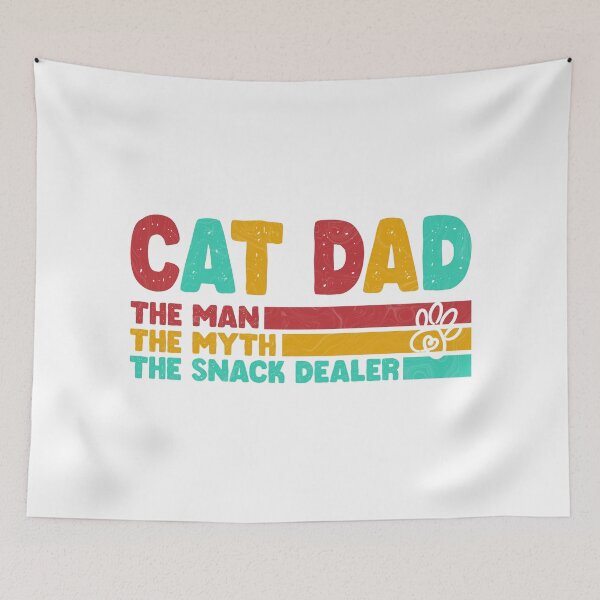 Item preview, Cat Dad The Man The Myth Snack Dealer, Retro Vintage - White color designed and sold by IT-Express.