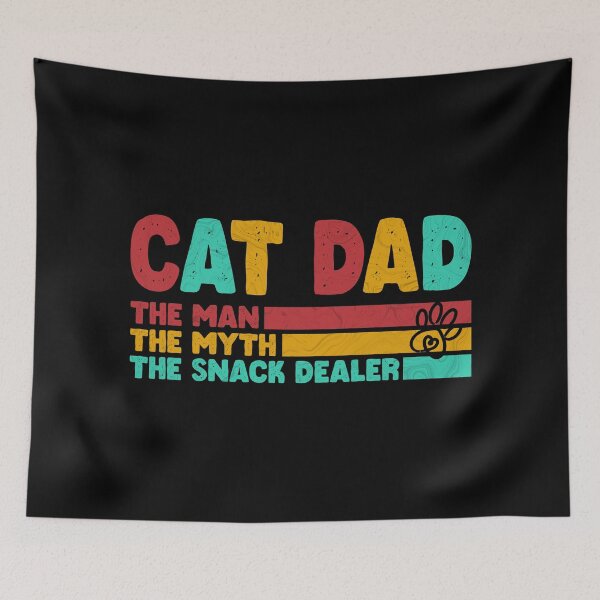 Item preview, Cat Dad The Man The Myth Snack Dealer, Retro Vintage - Black color designed and sold by IT-Express.