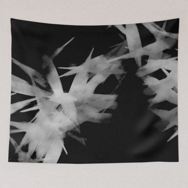 Aperçu de l'œuvre Impression minimaliste au pinceau en noir et blanc, fond d'écran, ratio 3/4 créée et vendue par Sharon Schwalbe.