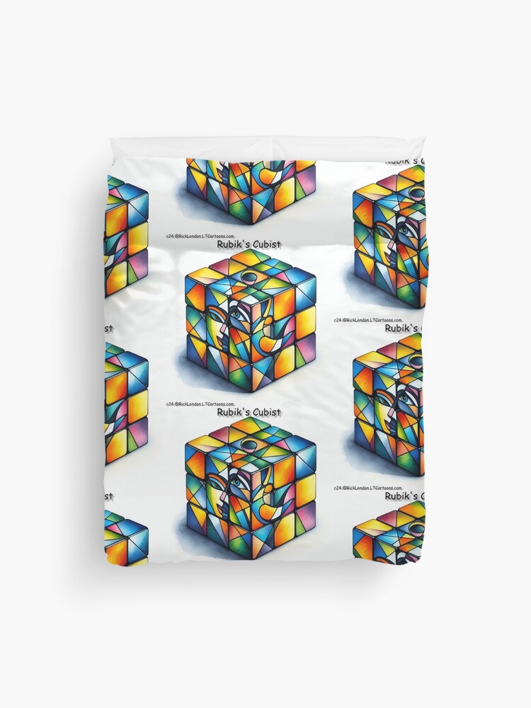 Thumbnail 1 of 2, Duvet Cover, 'Tis A Cubist Puzzlement designed and sold by ltcartoons.