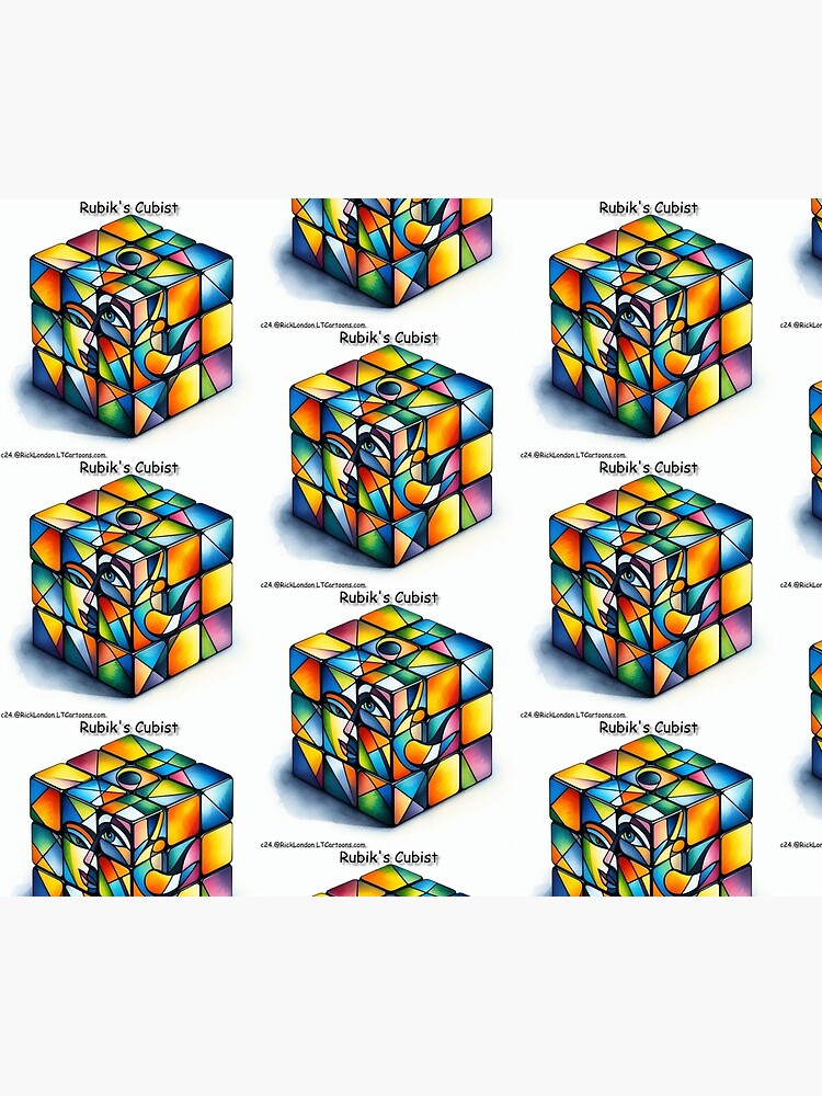 Thumbnail 2 of 2, Duvet Cover, 'Tis A Cubist Puzzlement designed and sold by ltcartoons.