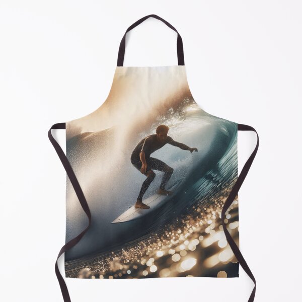 Item preview, A surfer riding a powerful wave, captured in a dynamic and dramatic moment with sunlight illuminating the scene, showcasing the thrill of surfing designed and sold by homydesign.