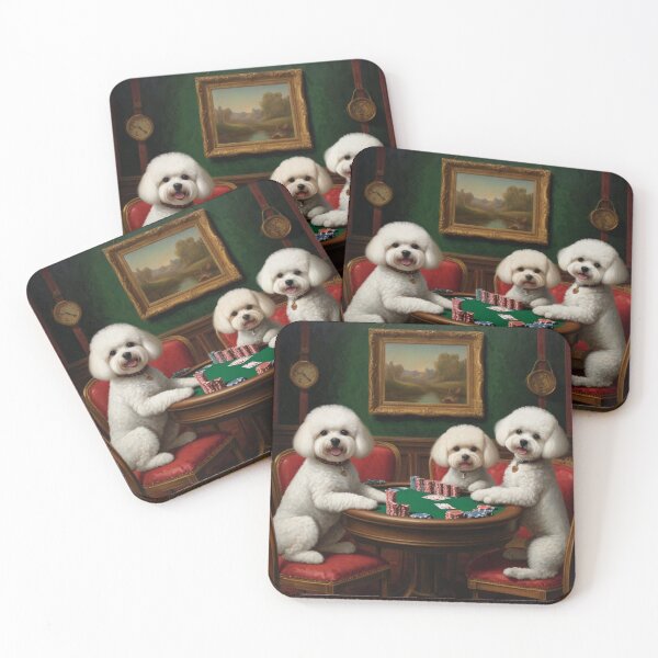 Item preview, Dogs Playing Poker Bichon Frise breed Bichons Frises Dog Card Game Cards designed and sold by Draculaura2009.