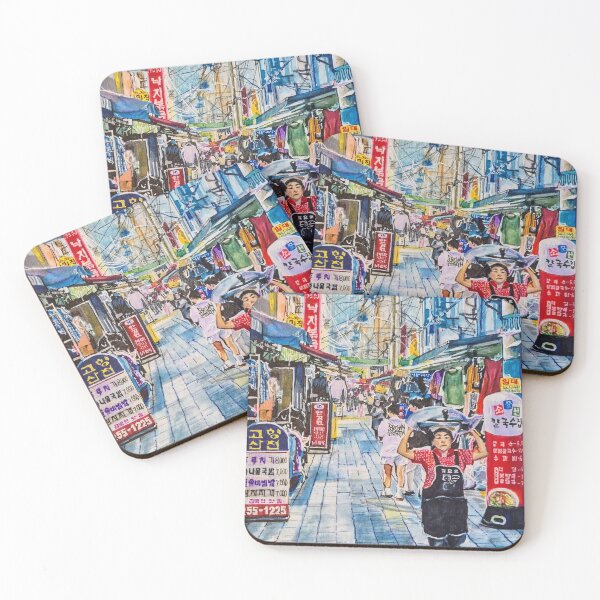 Item preview, Busy Busan Market Street in Marker Pen designed and sold by LornaBowdenART.