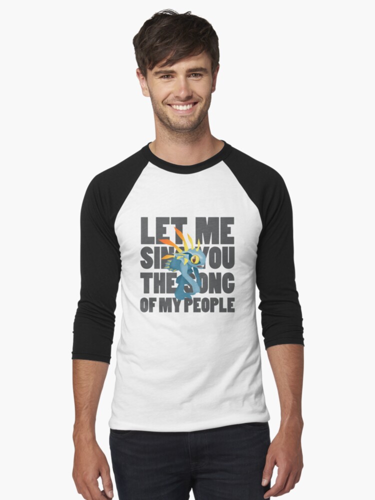 Imagen 1 de 3, Camiseta ¾ estilo béisbol con la obra Déjame cantarte la canción (murloc) de mi pueblo, diseñada y vendida por snitts.