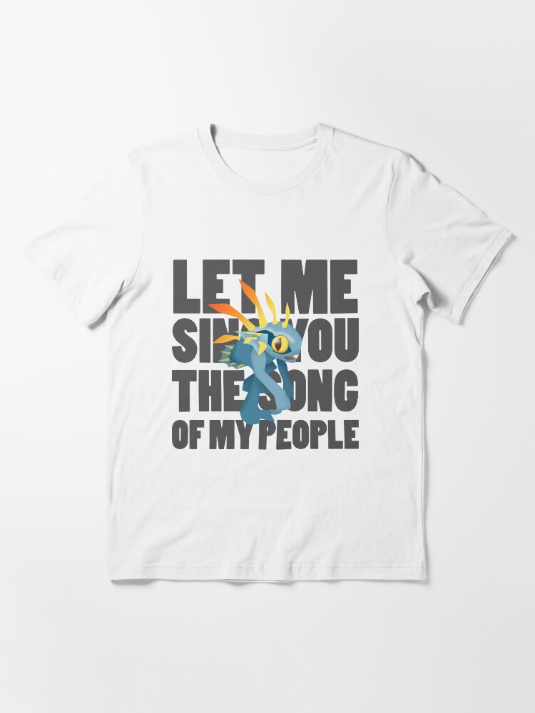 Imagen 3 de 7, Camiseta esencial con la obra Déjame cantarte la canción (murloc) de mi pueblo, diseñada y vendida por snitts.