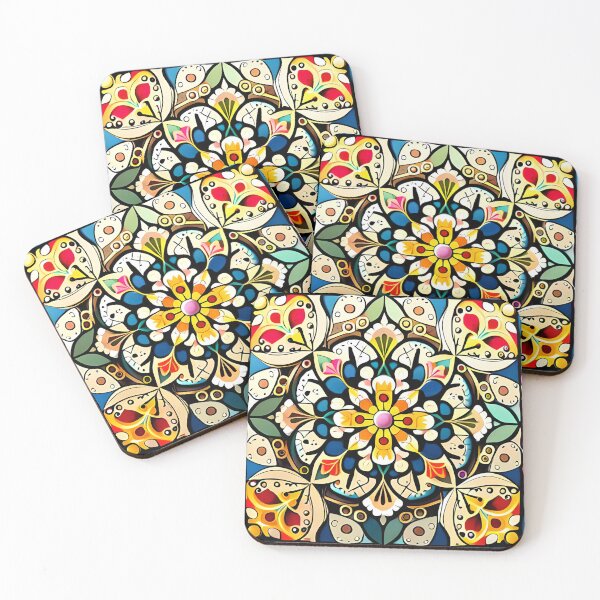 Item preview, Royal Folk Floral Kaleidoscope Enchanted Carousel Castle Pattern designed and sold by Zeporas Castle.