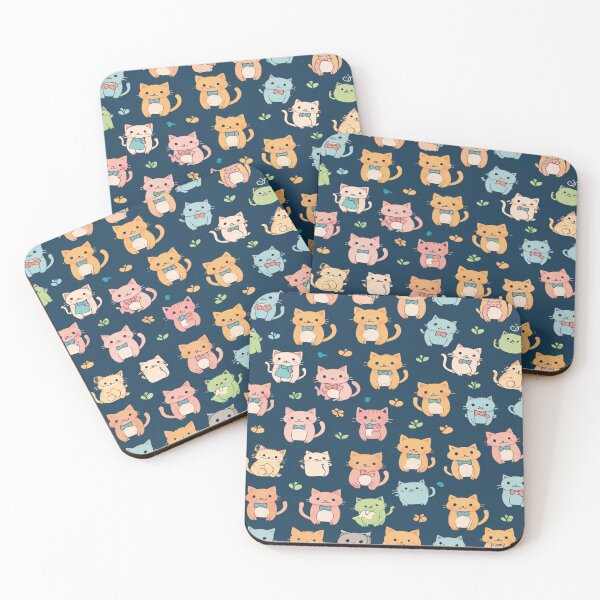 Item preview, kawaii pattern, kittens designed and sold by DofinaSur.