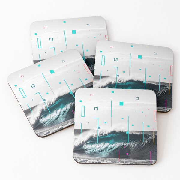 Item preview, Digital Wave Symphony – Neon Glitch Meets Ocean Elegance designed and sold by fc2c.