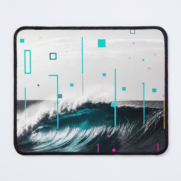 Item preview, Digital Wave Symphony – Neon Glitch Meets Ocean Elegance designed and sold by fc2c.