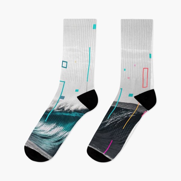 Item preview, Digital Wave Symphony – Neon Glitch Meets Ocean Elegance designed and sold by fc2c.
