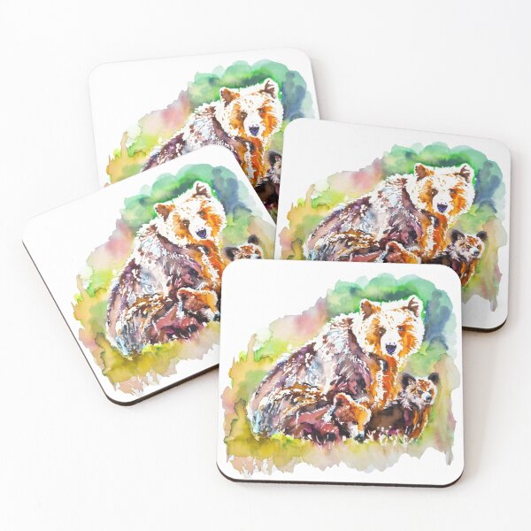 Item preview, Watercolour Mother Bear with Cubs  designed and sold by LornaBowdenART.