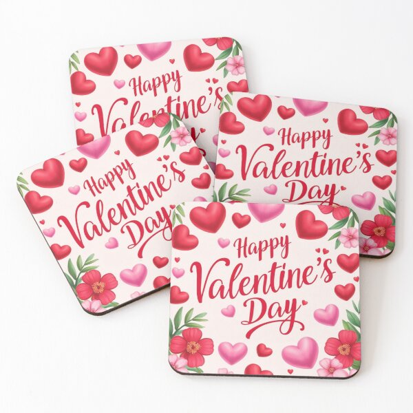 Item preview, Red Valentine Hearts Pink Flowers Happy Valentine's Day Greeting card designed and sold by colorleafz.