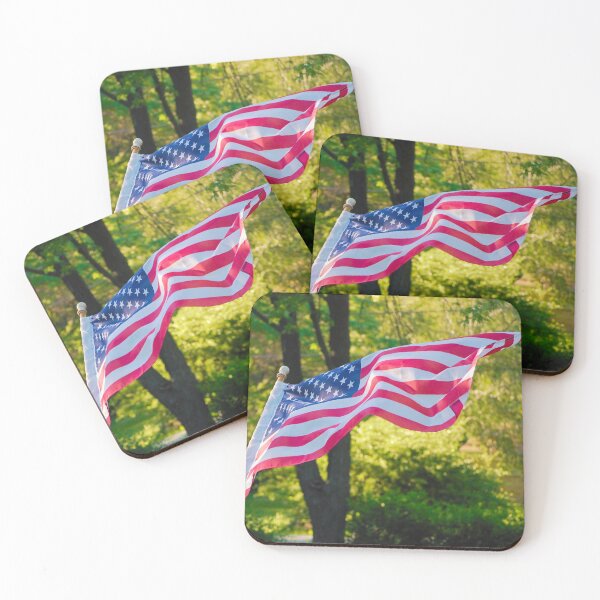 Item preview, American Flag Rippling in Front of Tree and Greenery  designed and sold by CountyKent.