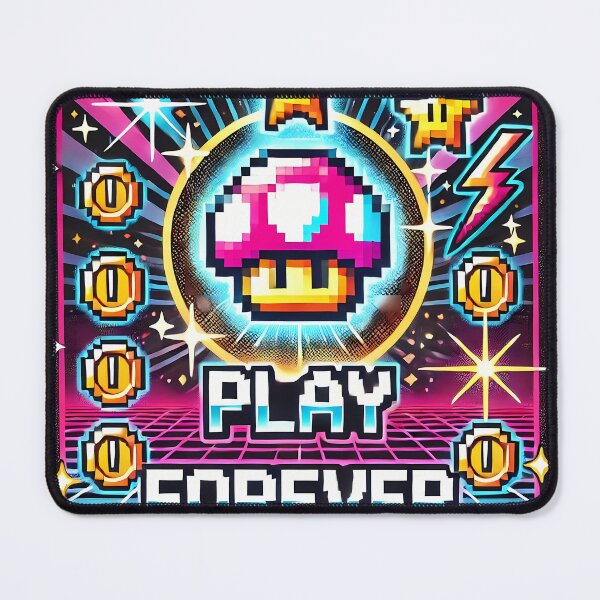 Artikelvorschau, Retro-Gaming-Stil „Play Forever“ entworfen und verkauft von Psychacharm.