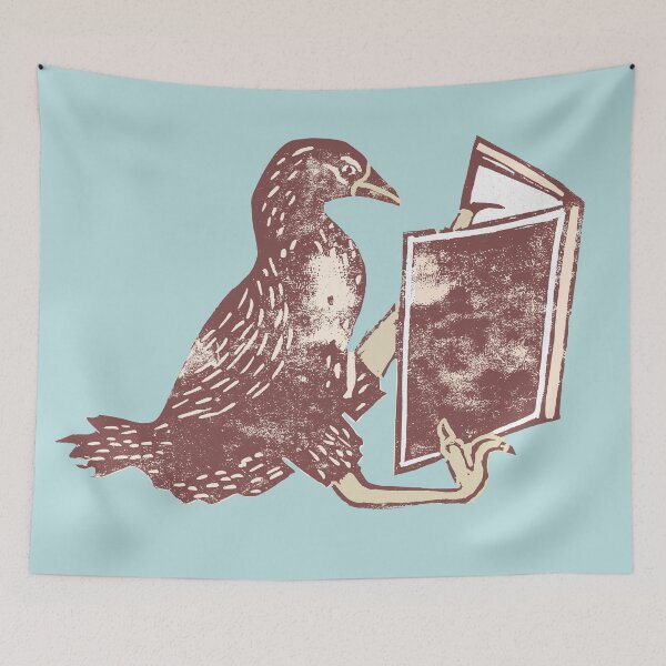 Item preview, Weka reading a book NZ BIRD designed and sold by piedaydesigns.